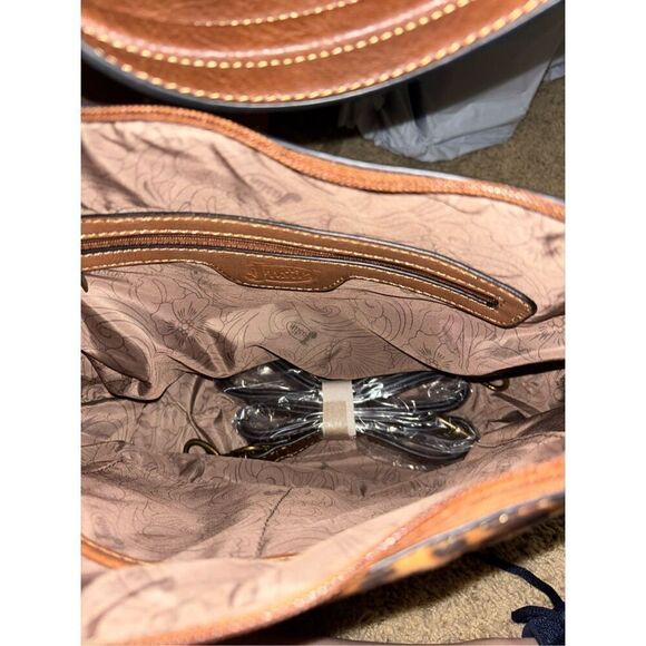 Justin Boots Women’s Leather Crossbody Purse Brown Rodeo Western Cheetah New! - Picture 7 of 8